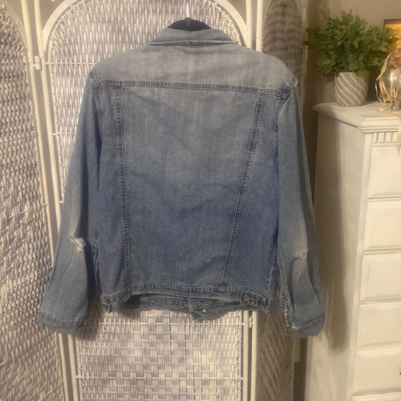 Distressed Women Of Faith Blue Jean Jacket Size Medium - Picture 3 of 6